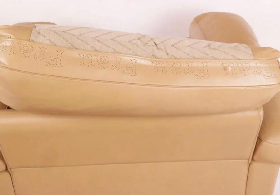 Pelle Sedia da salotto Midcentury in pelle Tan di Tito Agnoli Poltrona Frau
