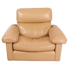 Sedia da salotto Midcentury in pelle Tan di Tito Agnoli Poltrona Frau
