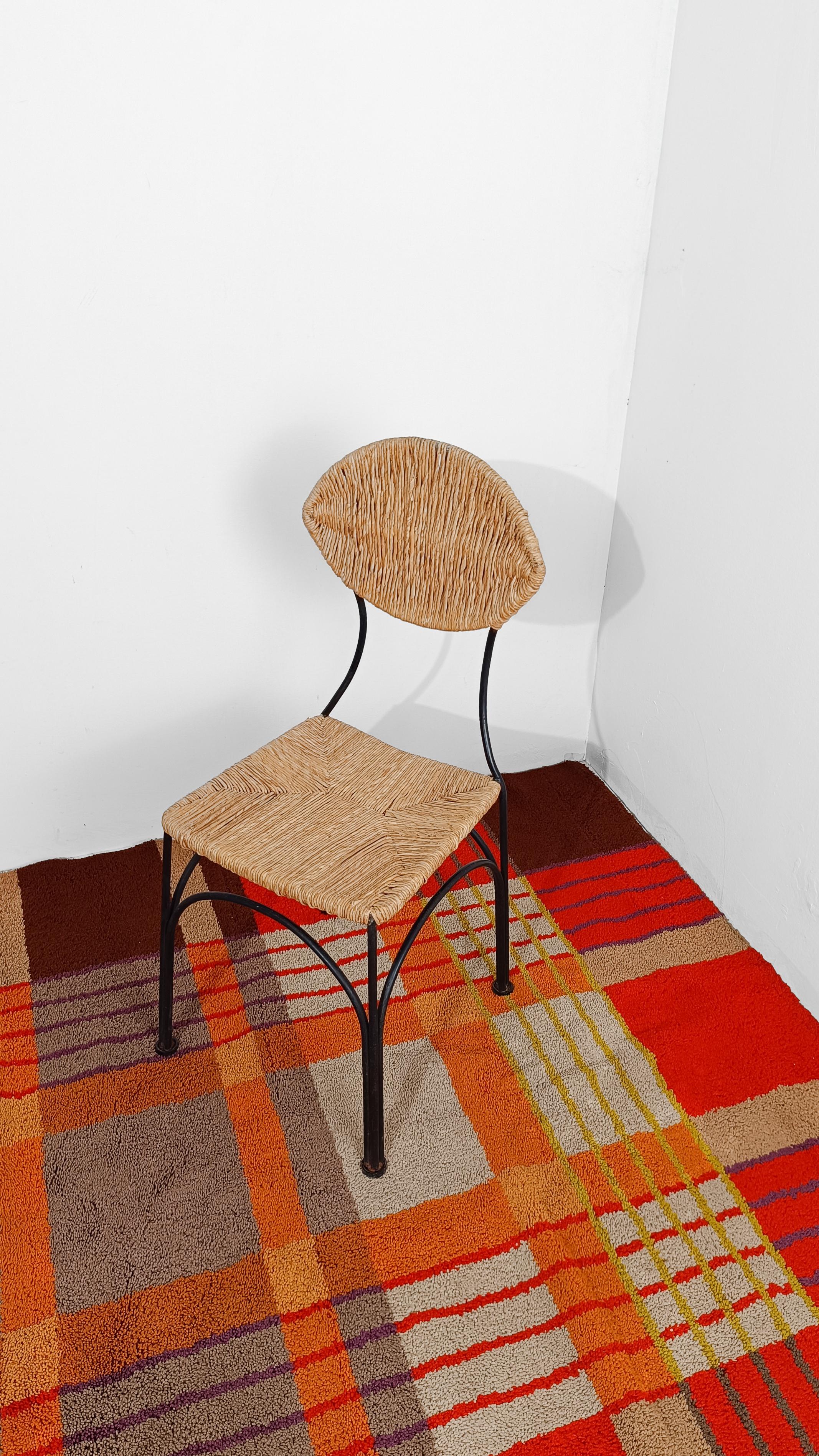 MidCentury Tartan Geometric Graphic Rug in Pure Wool, Italy 1970s For Sale 1