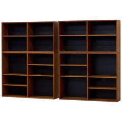 Midcentury Teak and Black "Domi 13" Bookcases by Nils Jonsson for Troeds, Sweden