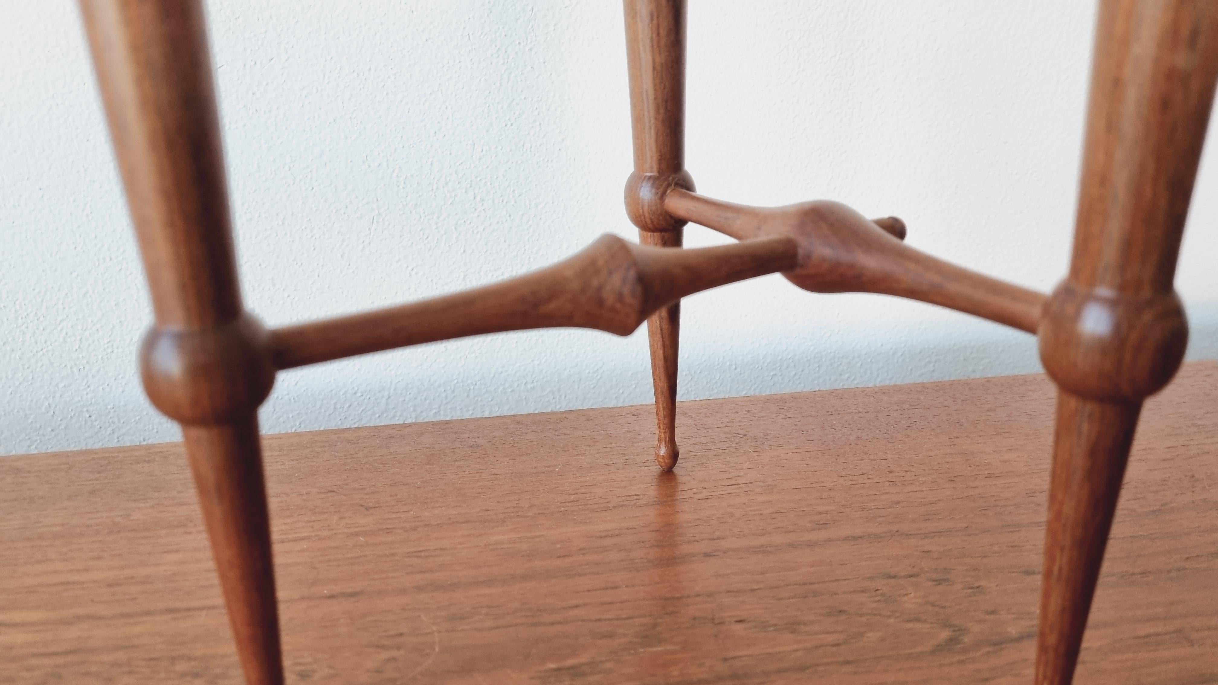 Metà XX secolo Portacandele da tavolo di metà secolo in teak e ottone, Danimarca, anni '60 in vendita