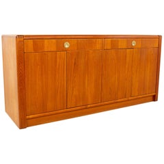 Mid Century Teak and Brass Sideboard Buffet Credenza