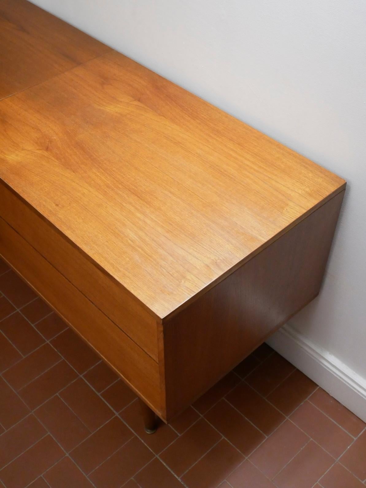 20th Century Midcentury Teak and Enamel Vanity Console, 1960s For Sale