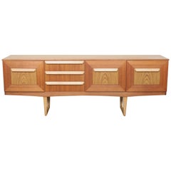 Midcentury Teak and Oak Low Sideboard by Stonehill, England