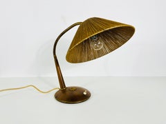 Midcentury Teak and Rattan Table Lamp by Temde, circa 1970
