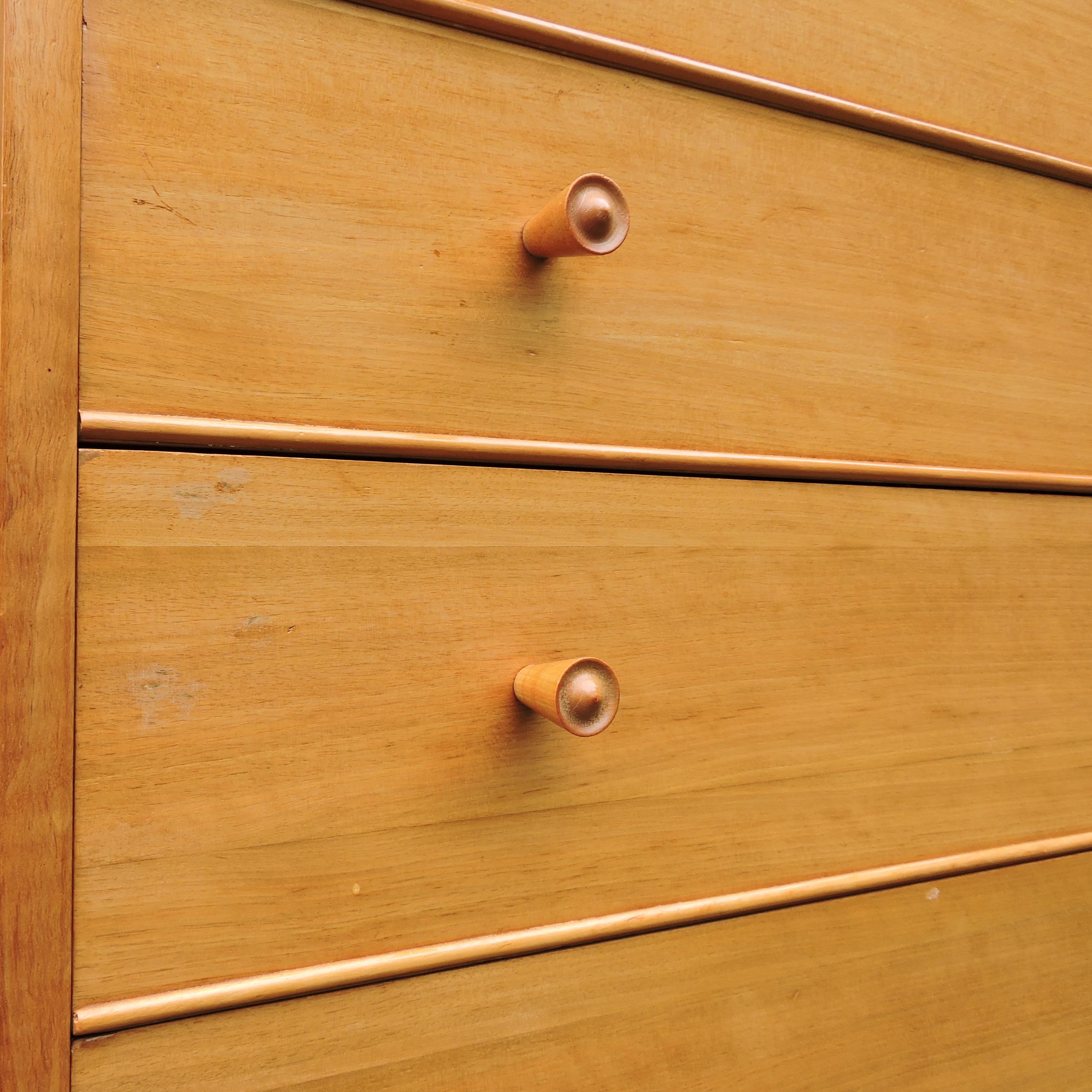 Mid-Century Modern Midcentury Teak and Walnut Tall Chest of Drawers by Alfred Cox, 1950s For Sale