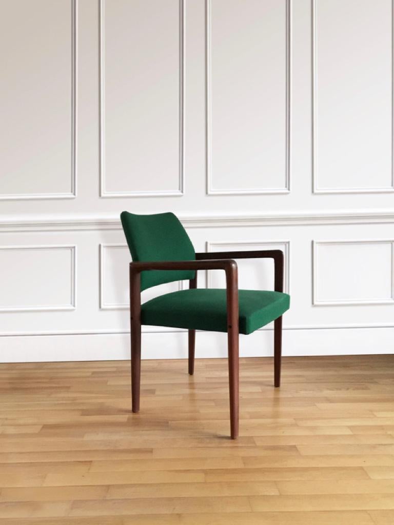 Midcentury Teak Armchairs from Wilkhahn in Green, 1970s, Set of 2 In Good Condition In Warsaw Wesola, PL