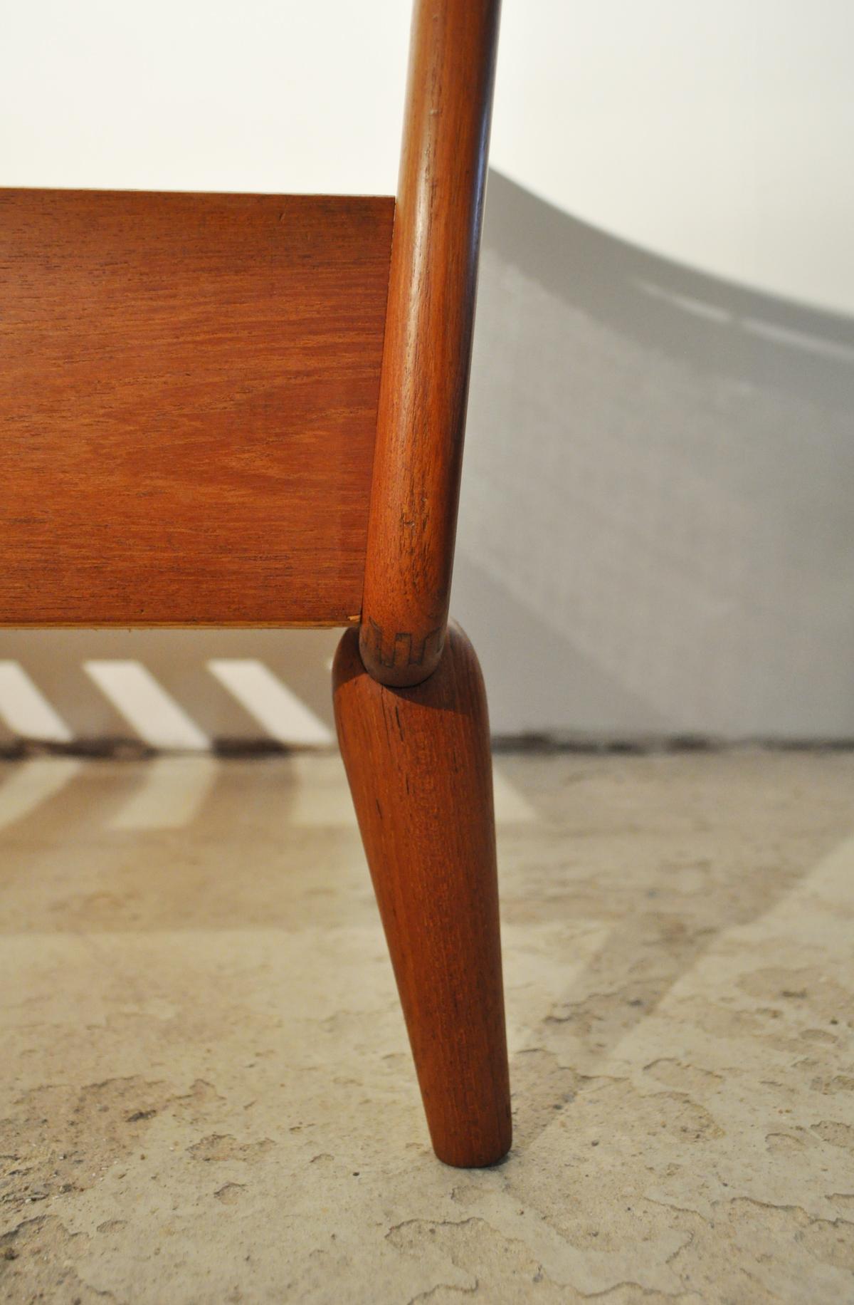 20th Century Midcentury Teak Bed with Woven Cane Head and Footboard