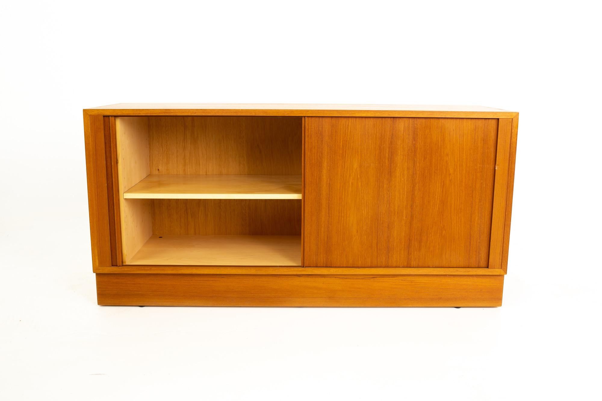 Late 20th Century Midcentury Teak Buffet with Glass Front Hutch