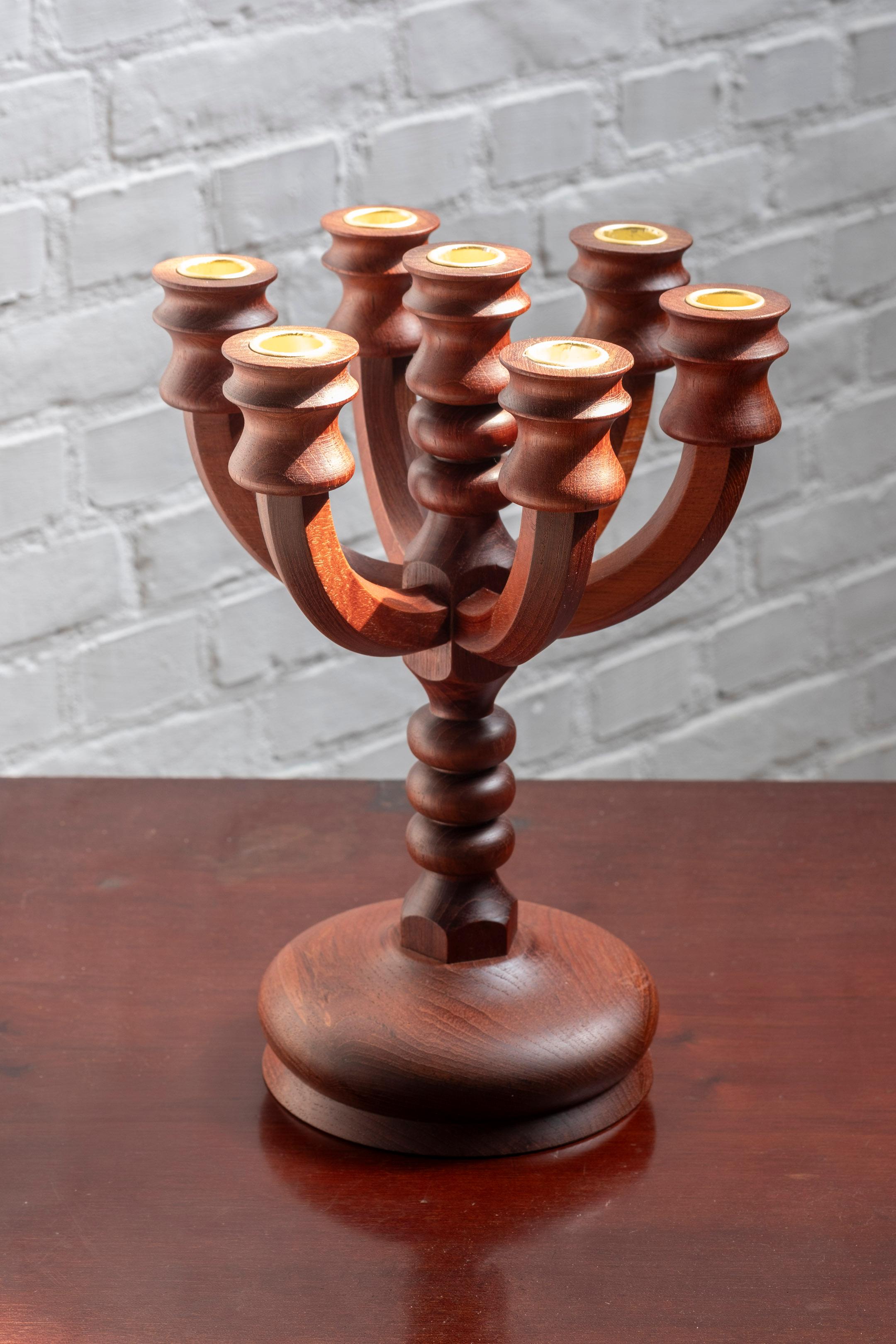Teak Portacandele in teak del Medioevo per 7 candele, Danimarca in vendita