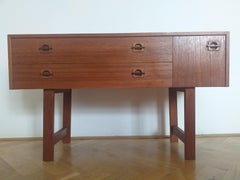 Midcentury Teak Chest of Drawers, TV Rack, Denmark, 1960s