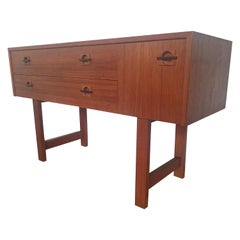 Midcentury Teak Chest of Drawers, TV Rack, Denmark, 1960s