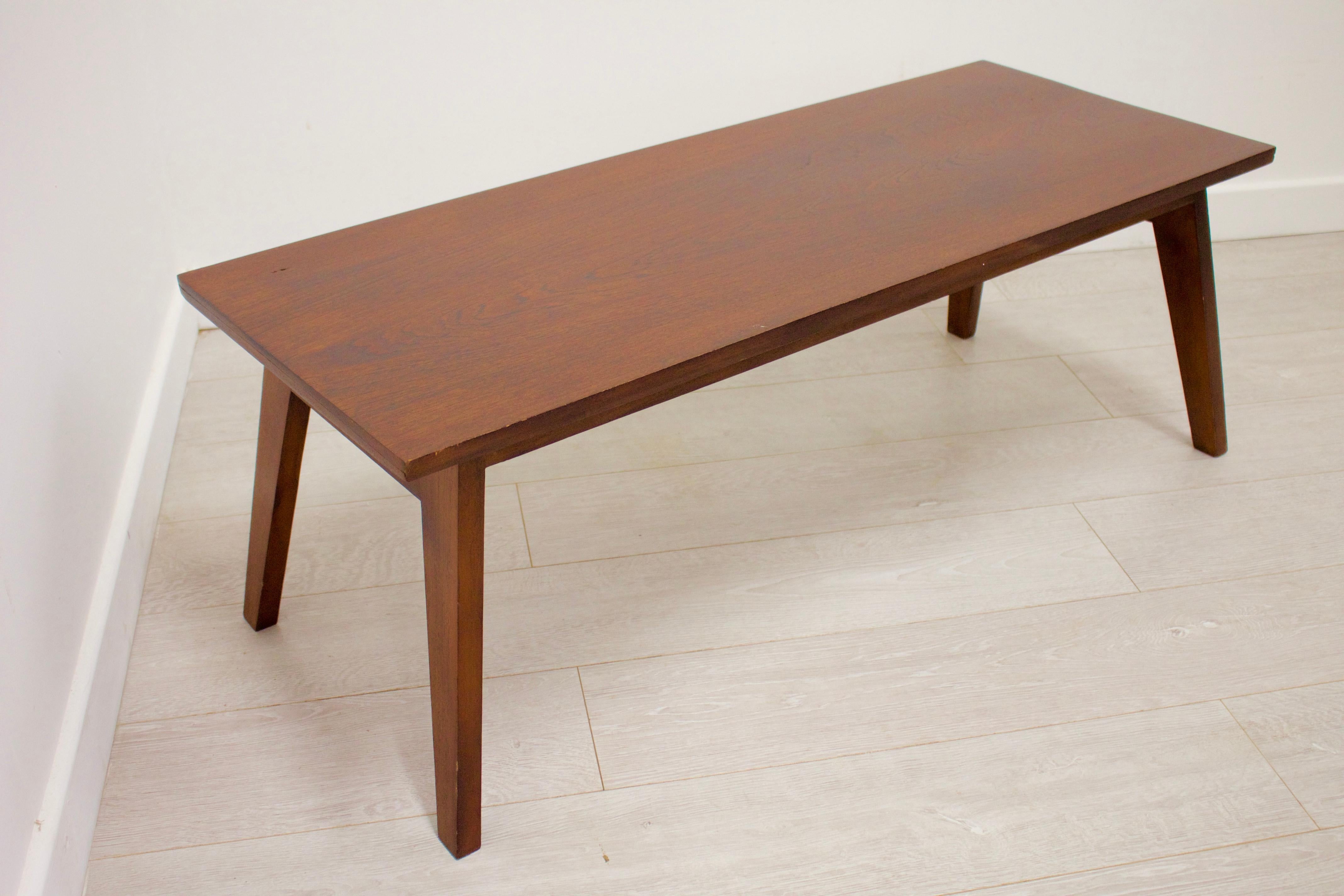 Woodwork Midcentury Teak Coffee Table, 1960s For Sale