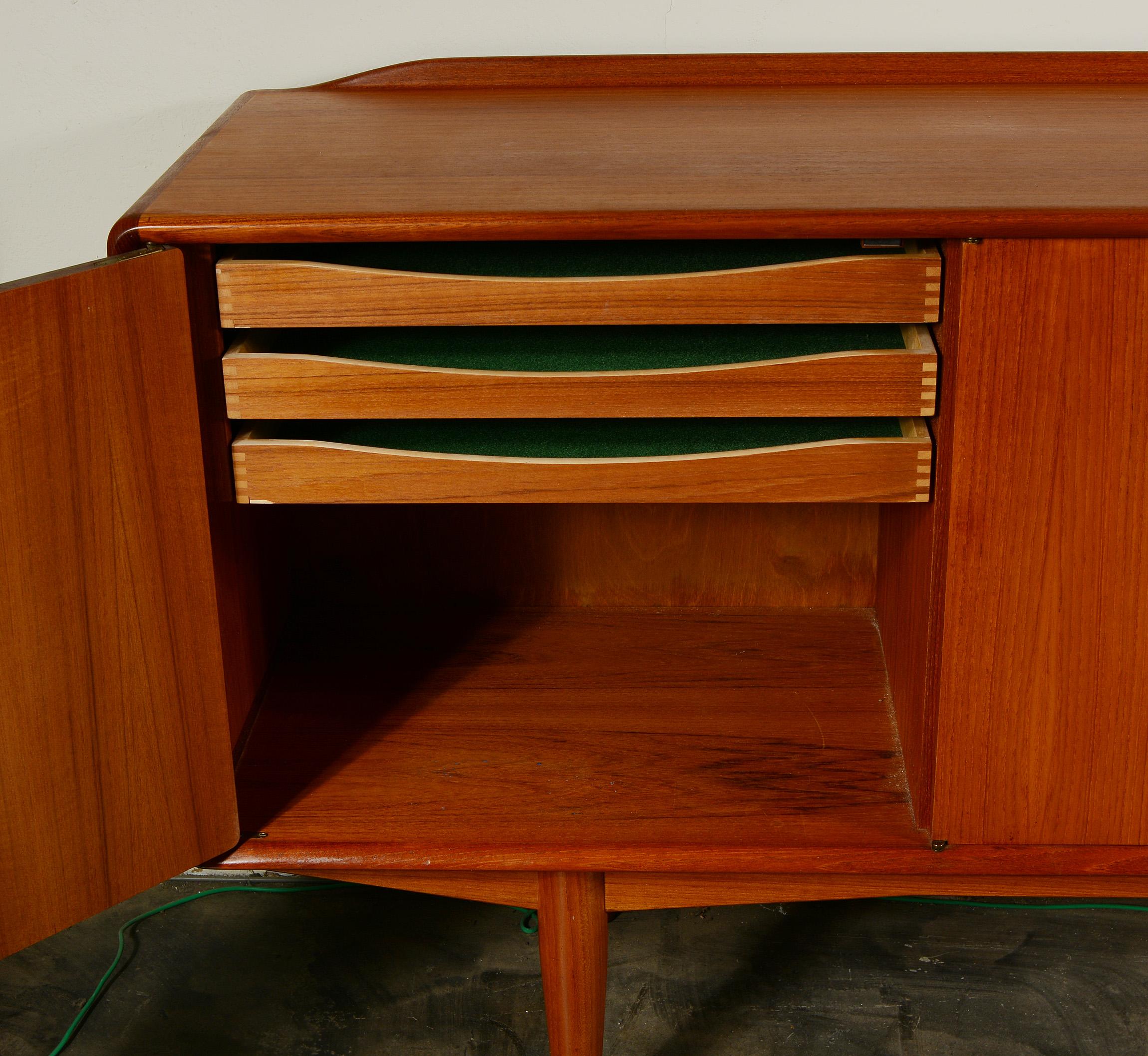 Midcentury Teak Credenza by Alf Aaseth In Good Condition In San Mateo, CA