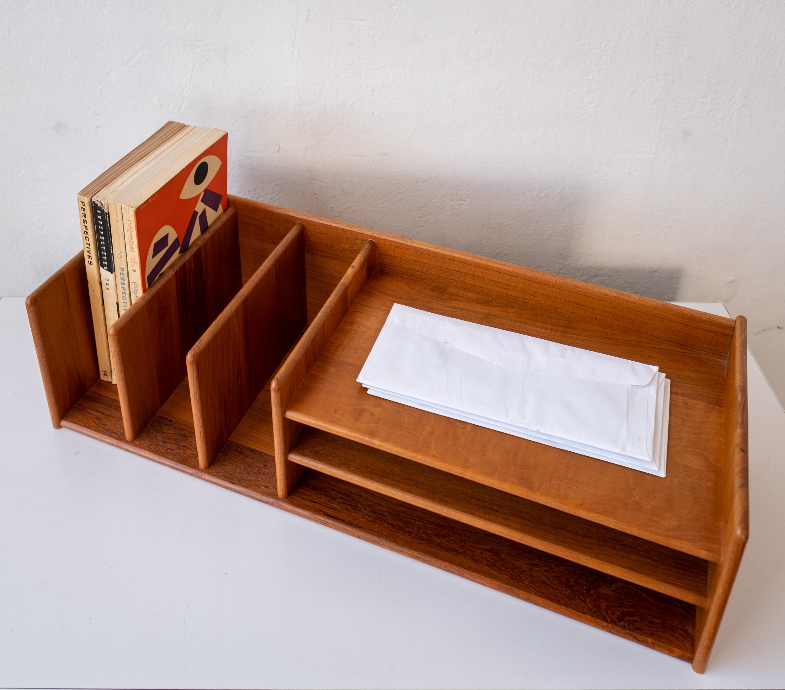 Danish Midcentury Teak Desk Organizer or Letter Tray by Pedersen & Hansen