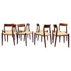 Midcentury Teak Dining Chairs #77 by Niels O. Møller for J. L. Moller, Set of 8