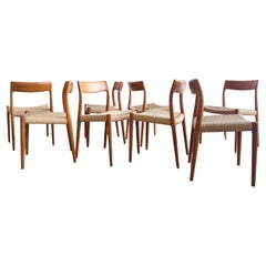 Midcentury Teak Dining Chairs #77 by Niels O. Møller for J. L. Moller, Set of 8