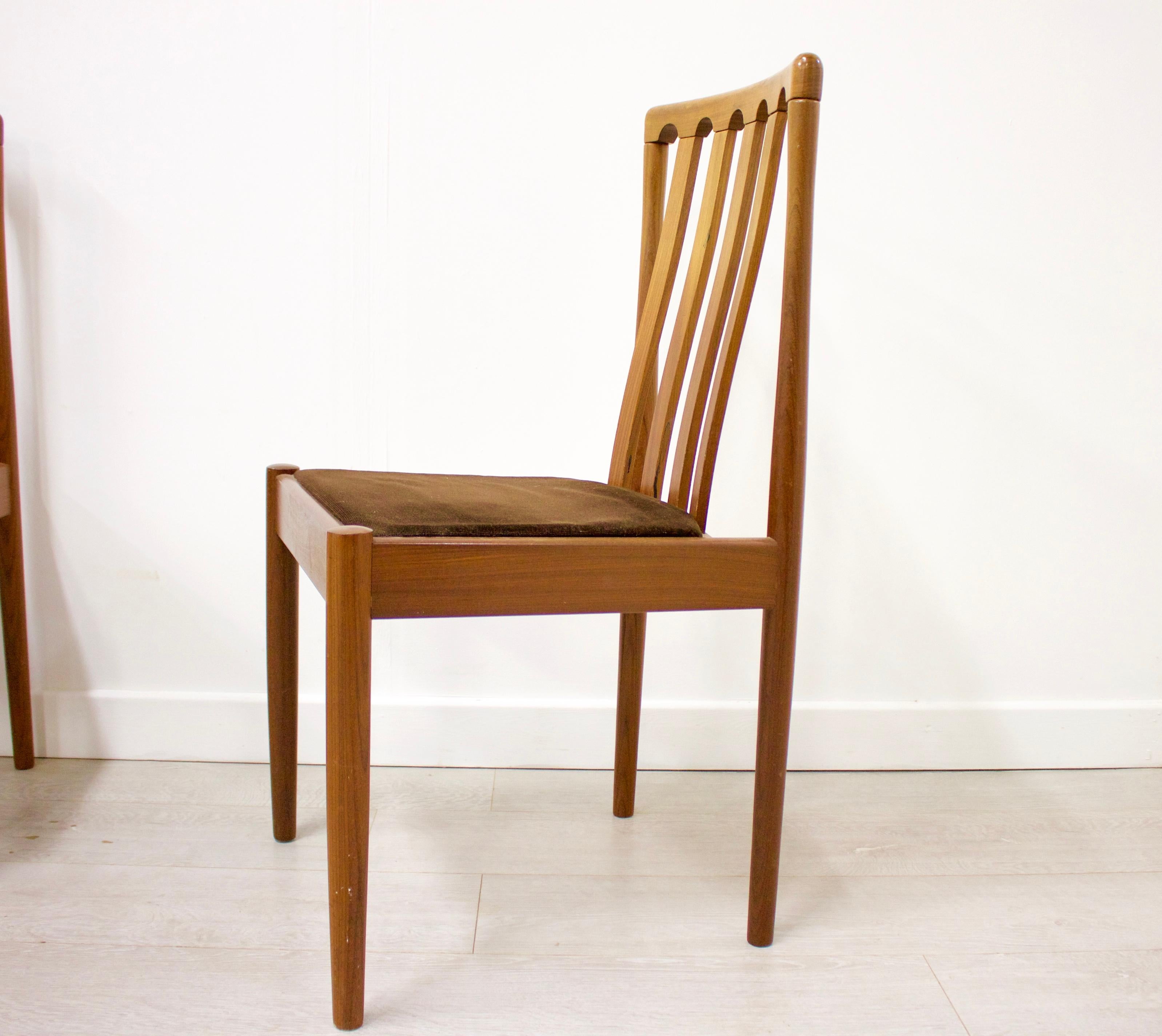 Mid-Century Modern Midcentury Teak Dining Chairs from Meredew, Set of 4 For Sale