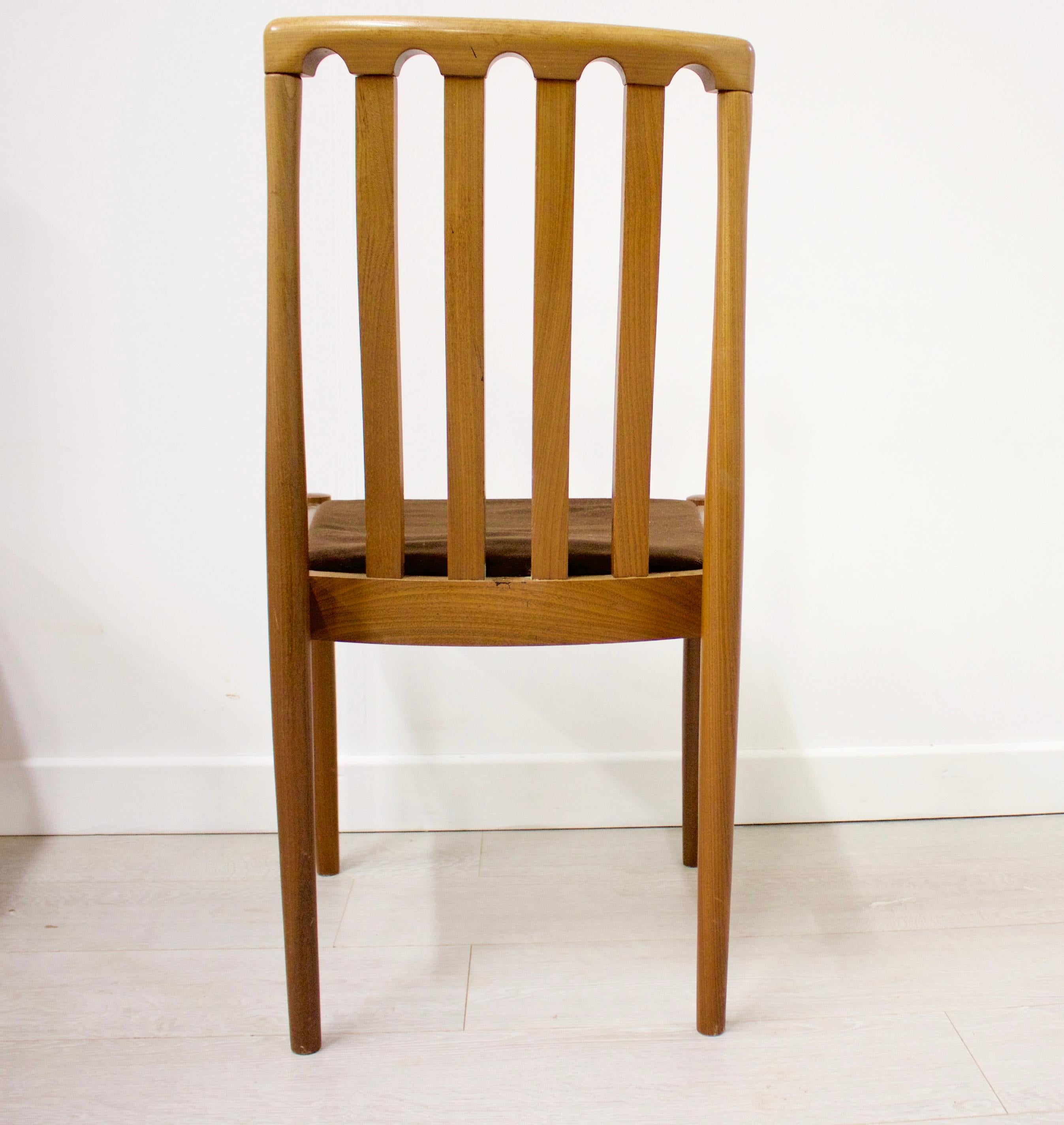 British Midcentury Teak Dining Chairs from Meredew, Set of 4 For Sale