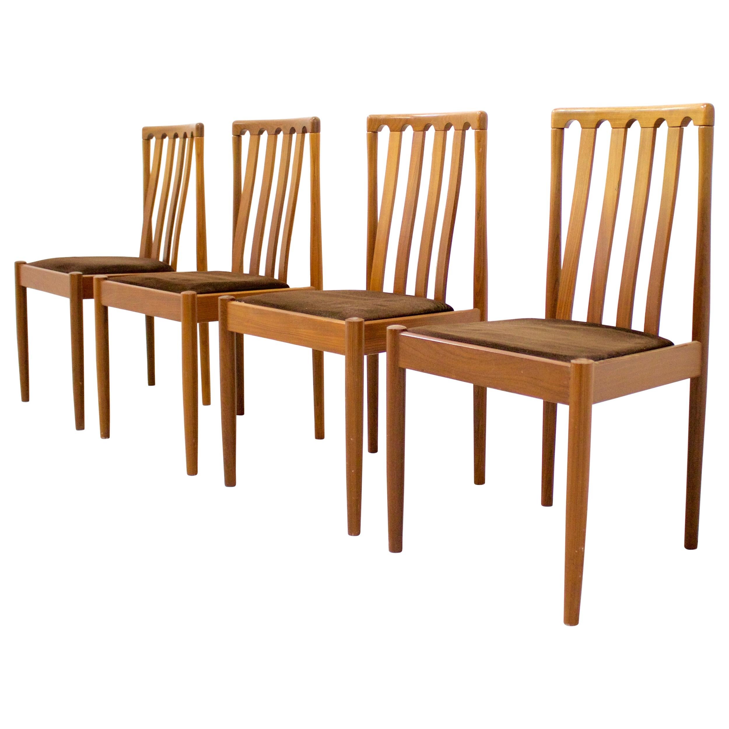 Midcentury Teak Dining Chairs from Meredew, Set of 4 For Sale