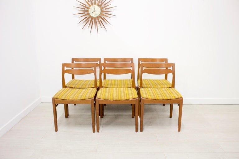 Midcentury Teak Dining Chairs from Nathan Set of 6 For Sale at 1stDibs