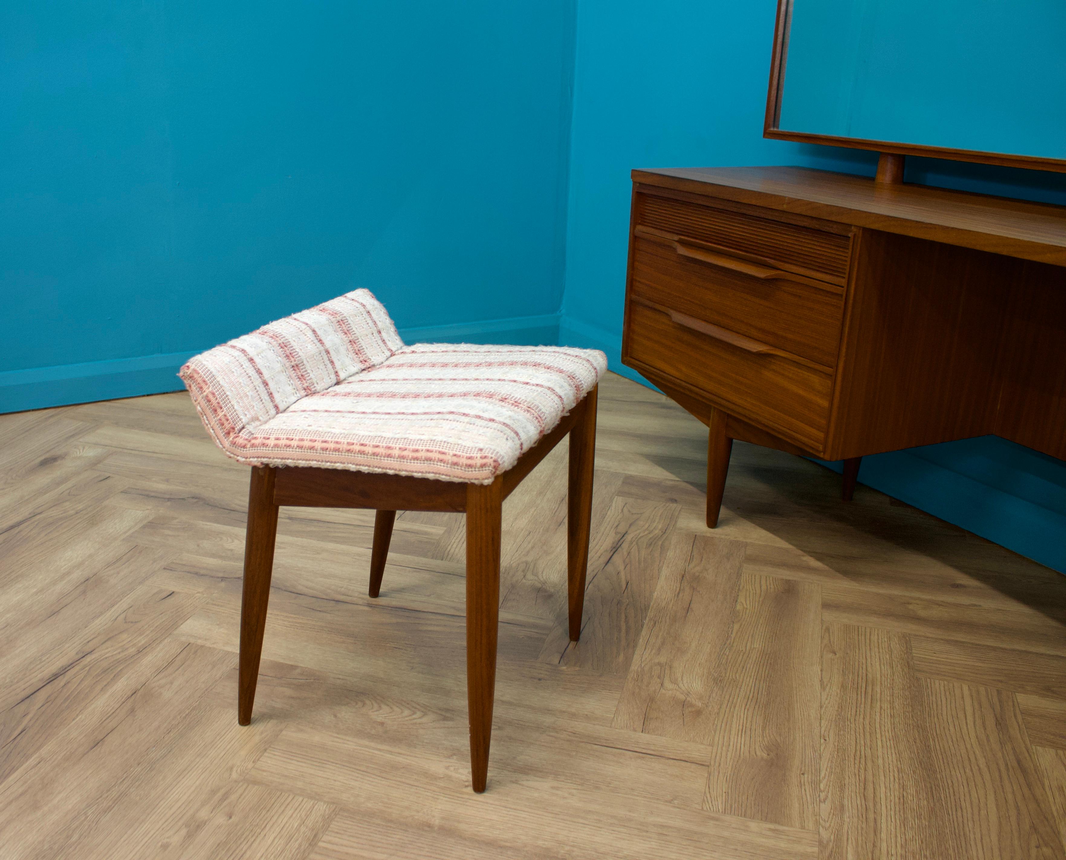 Midcentury Teak Dressing Table & Stool from White & Newton, 1960s For Sale 1