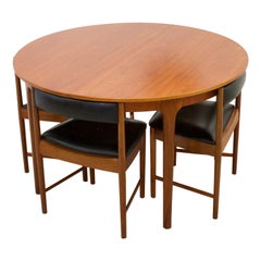 Retro Midcentury Teak Extendable Dining Table with 4 Chairs from McIntosh, 1960s