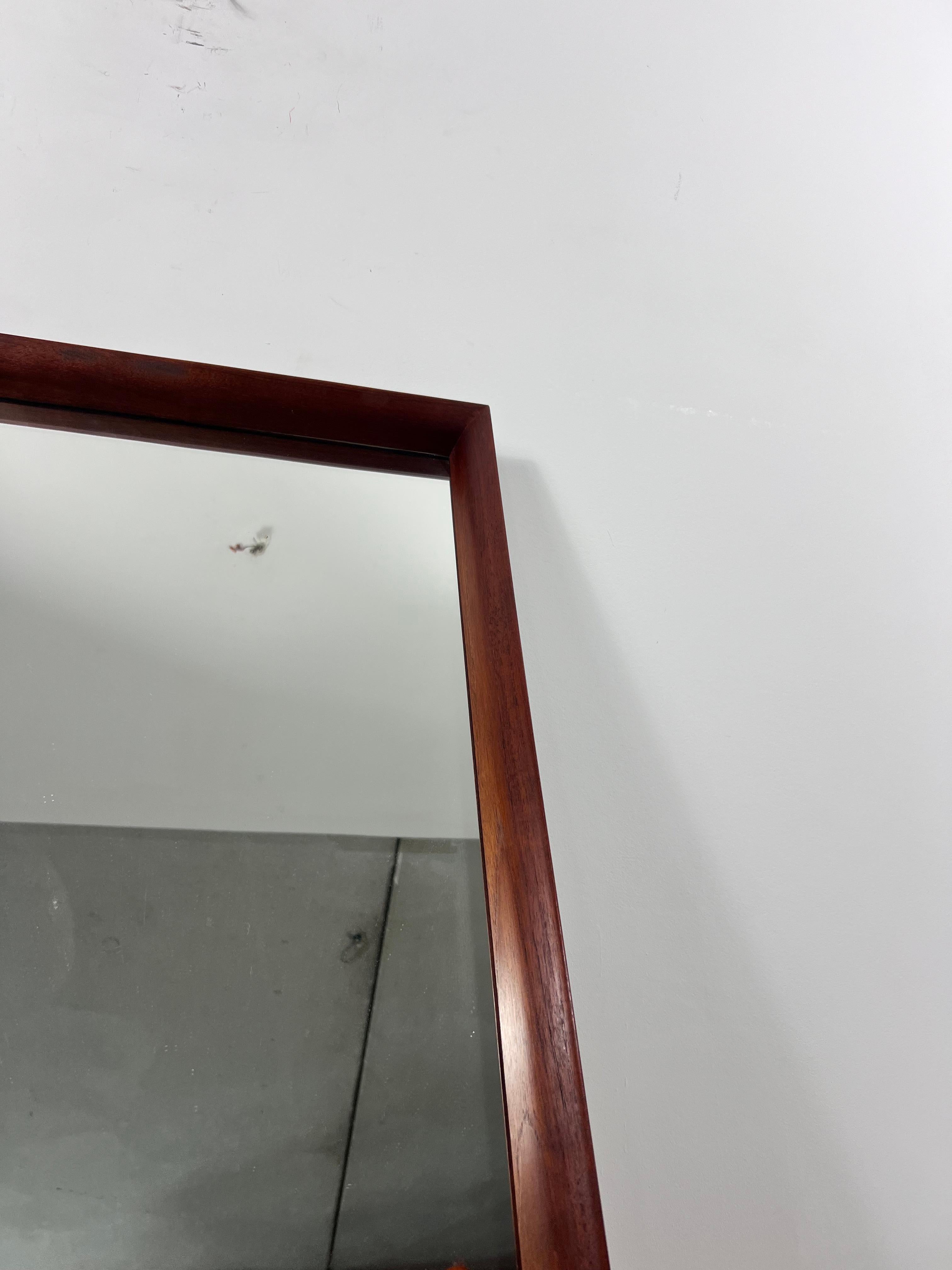 Midcentury Teak Framed Mirror, 1960s, Germany In Good Condition For Sale In Hagenbach, DE