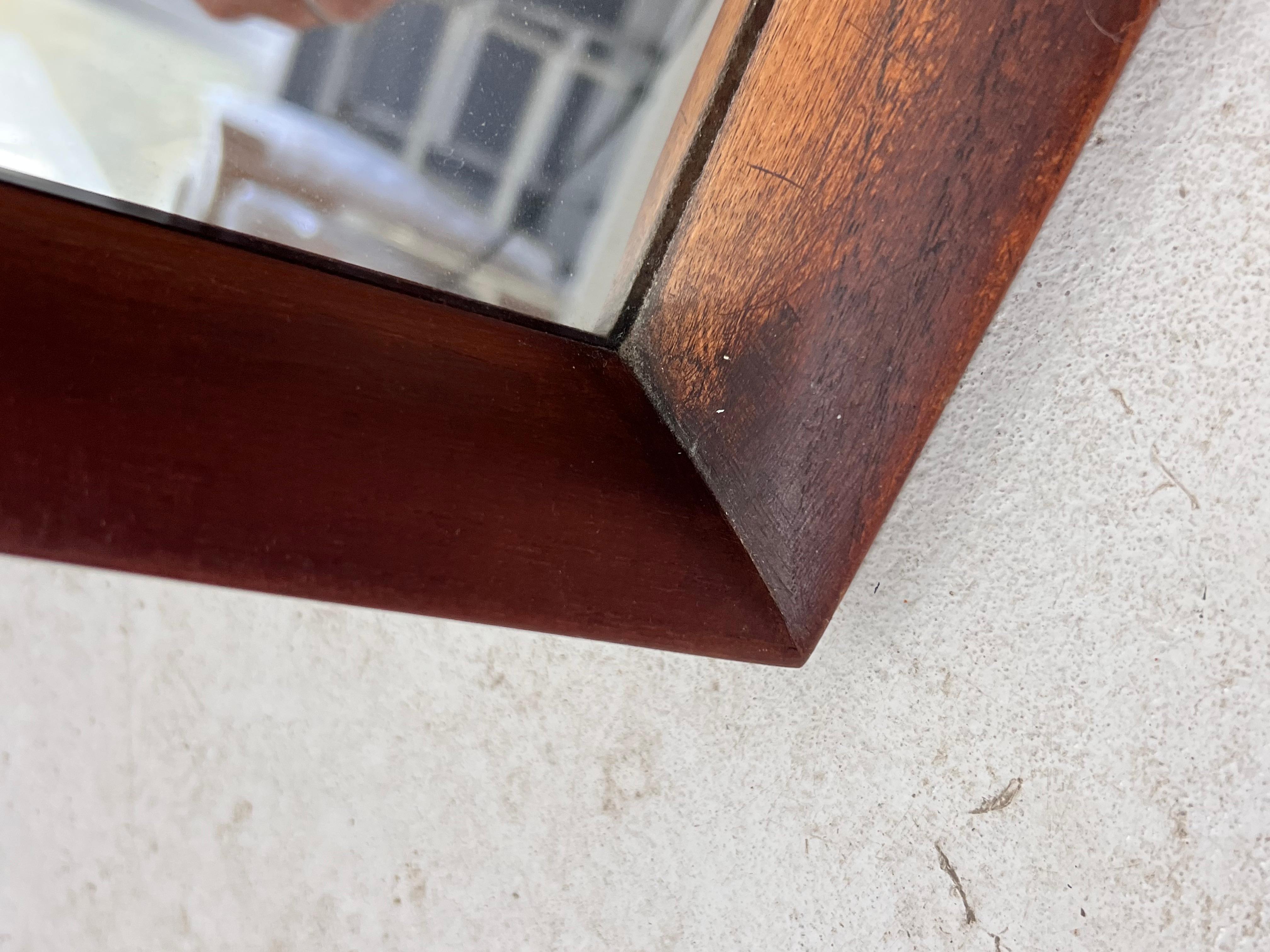 Midcentury Teak Framed Mirror, 1960s, Germany For Sale 3