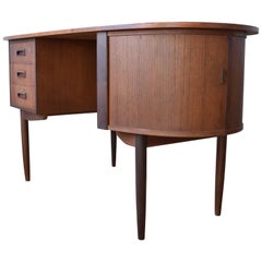 Midcentury Teak Kidney Shaped Desk, 1950s