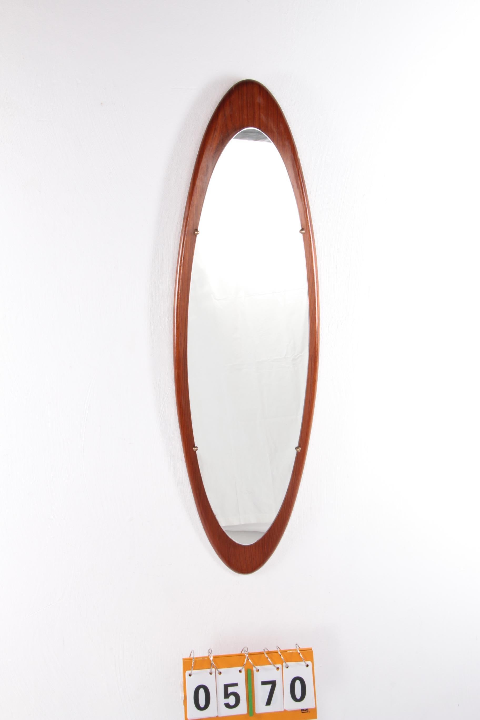 Mid-Century Modern Mid-Century Teak Mirror by Franco Campo & Carlo Graffi for Home, Italy 1960s For Sale