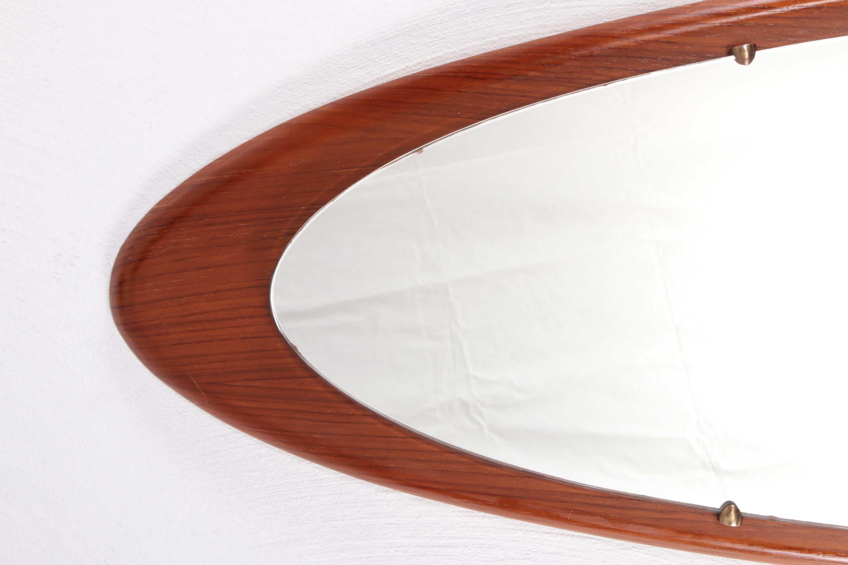 Mid-20th Century Mid-Century Teak Mirror by Franco Campo & Carlo Graffi for Home, Italy 1960s For Sale
