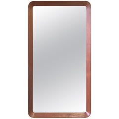 Midcentury Teak Mirror with Rounded Corners by Pedersen & Hansen