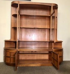 Midcentury Teak Modular 3 Part Wall Unit by Nathan Furniture