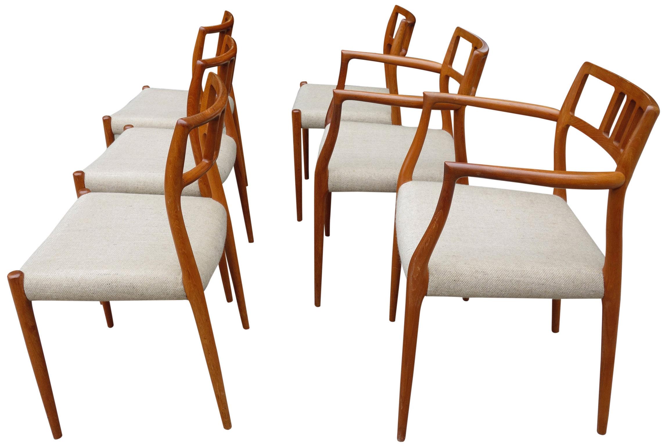Mid-Century Modern Midcentury Teak Moller Chairs Model 79