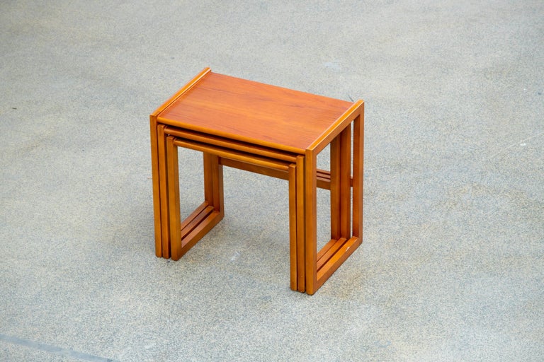 Midcentury Teak Nesting Coffee Tables For Sale at 1stDibs