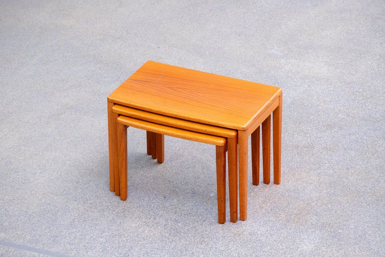 Midcentury Teak Nesting Coffee Tables For Sale at 1stDibs