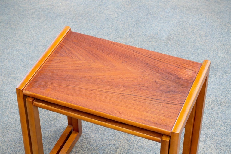 Midcentury Teak Nesting Coffee Tables For Sale at 1stDibs