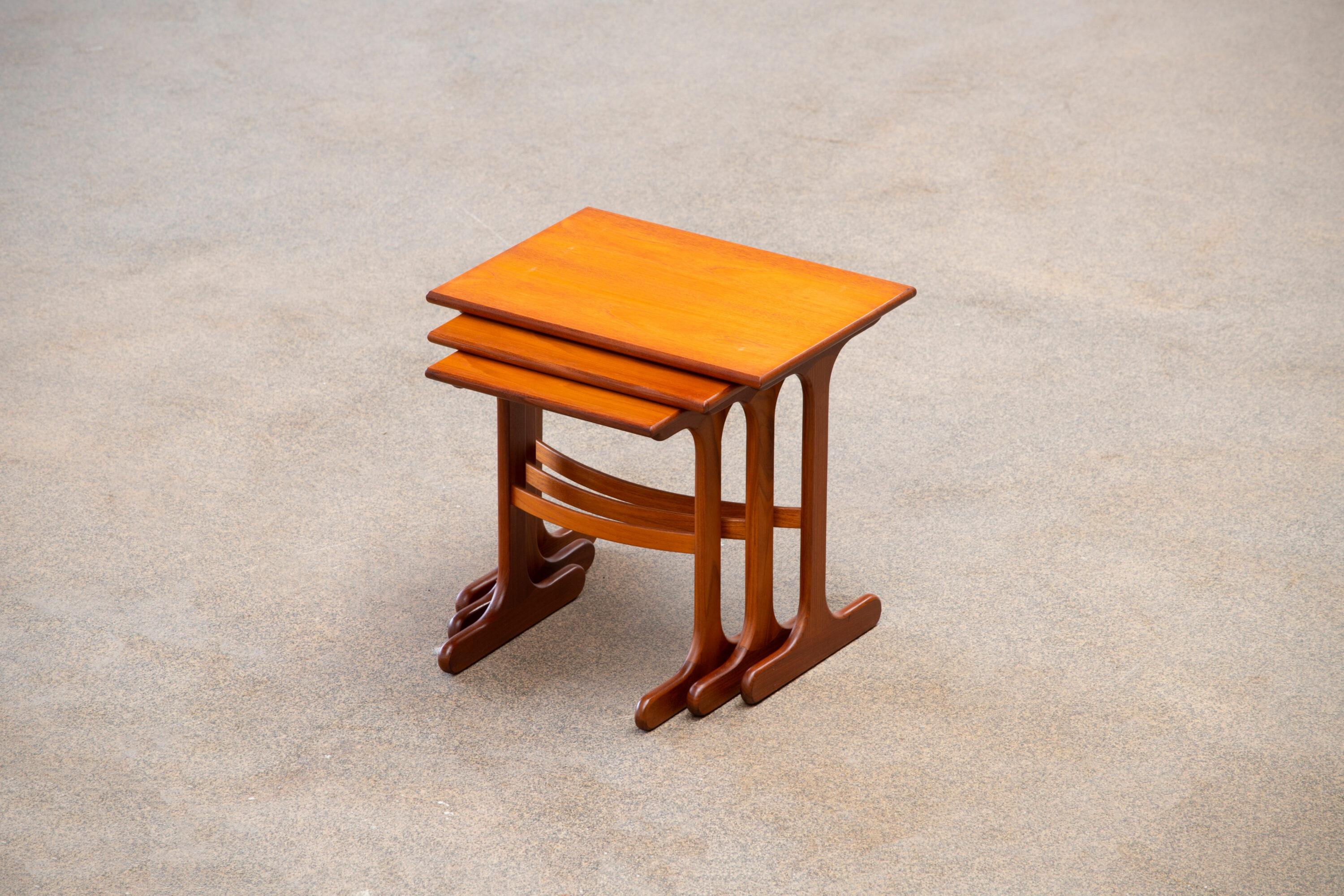 Midcentury Teak Nesting Coffee Tables For Sale 7