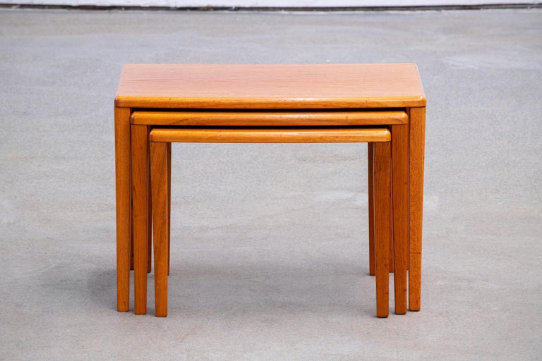 Midcentury Teak Nesting Coffee Tables For Sale at 1stDibs