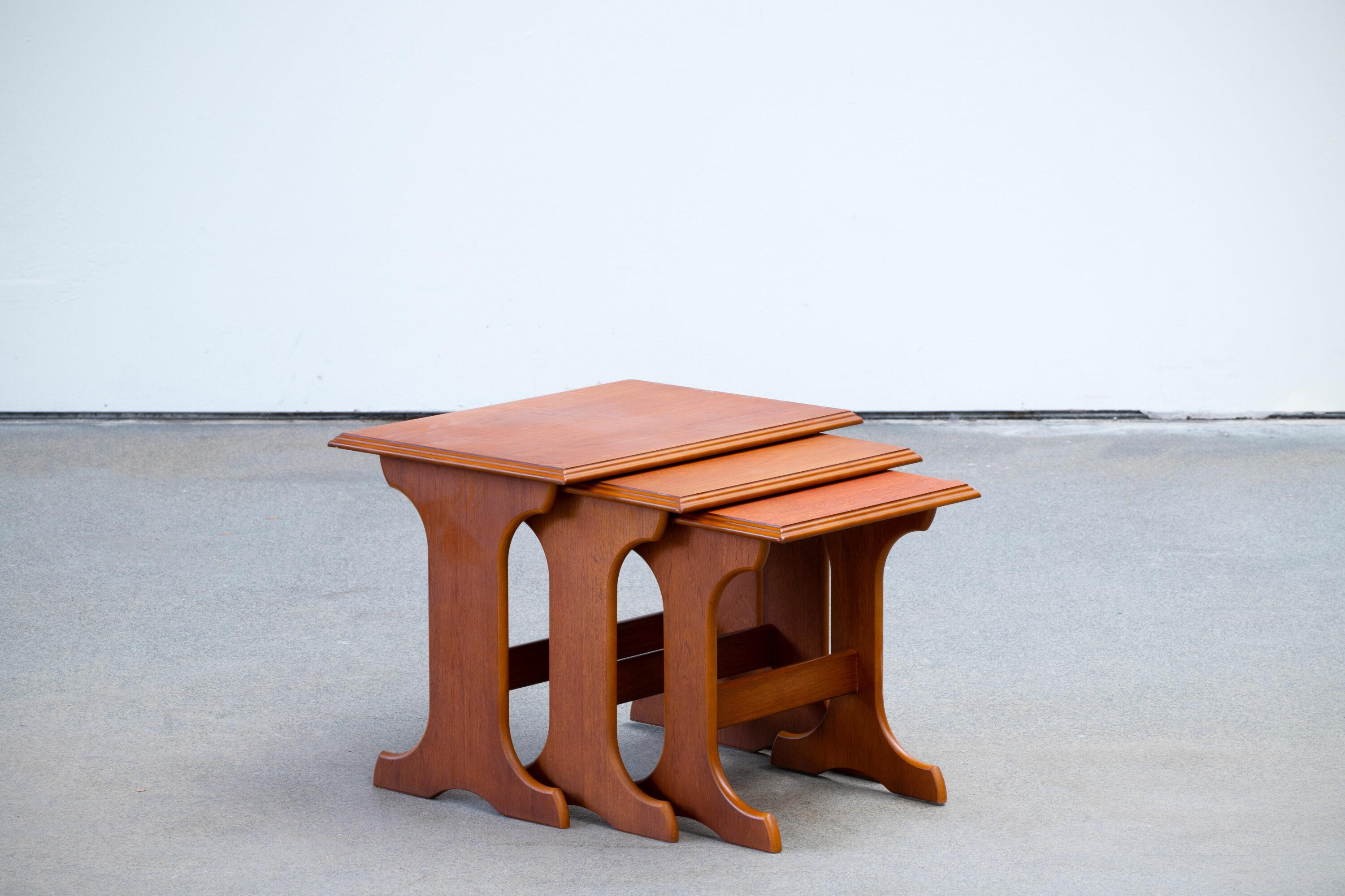 20th Century Midcentury Teak Nesting Coffee Tables For Sale