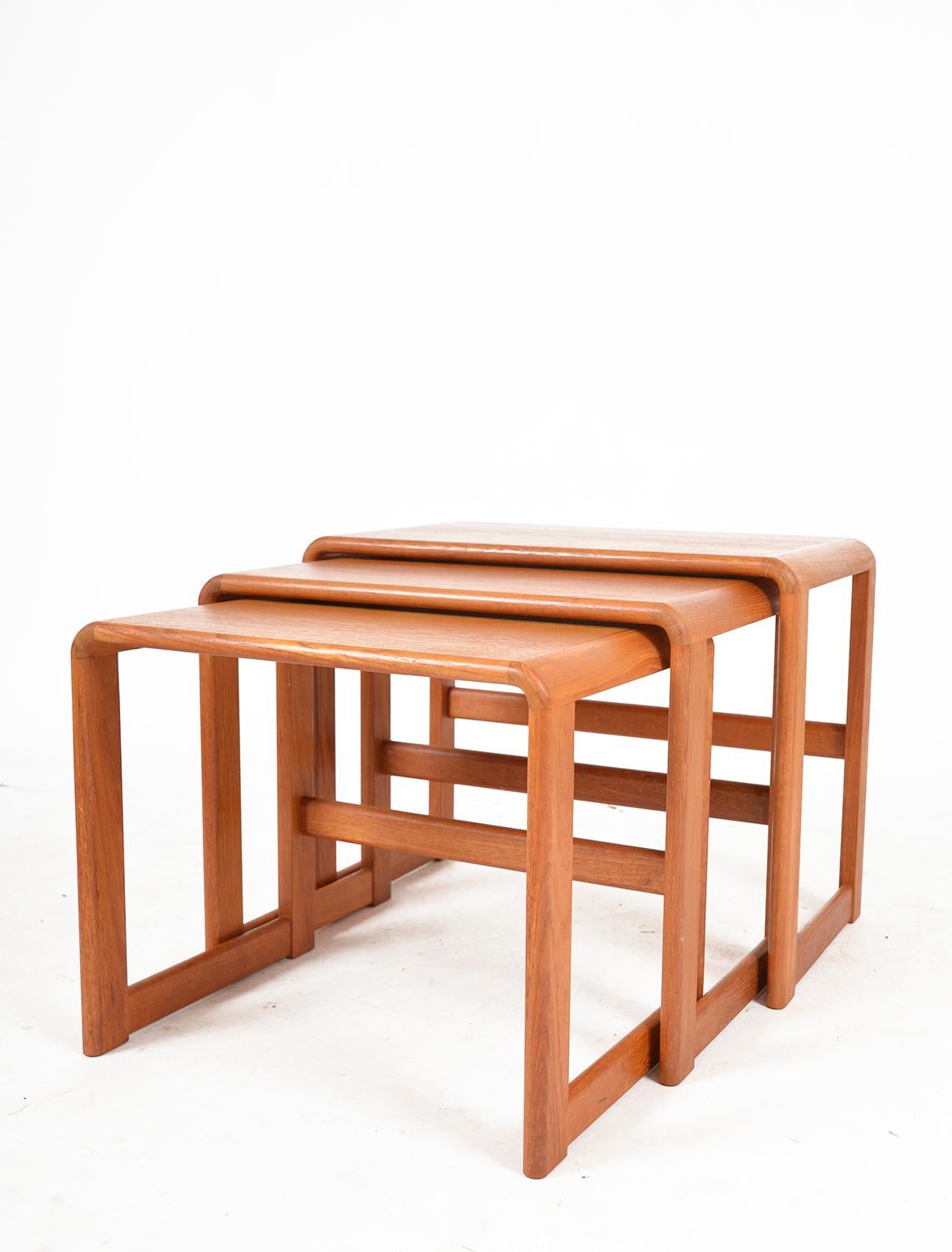 Midcentury Teak Nesting Occasional Tables by O'Donnell Design Irish 1970s Danish For Sale 5