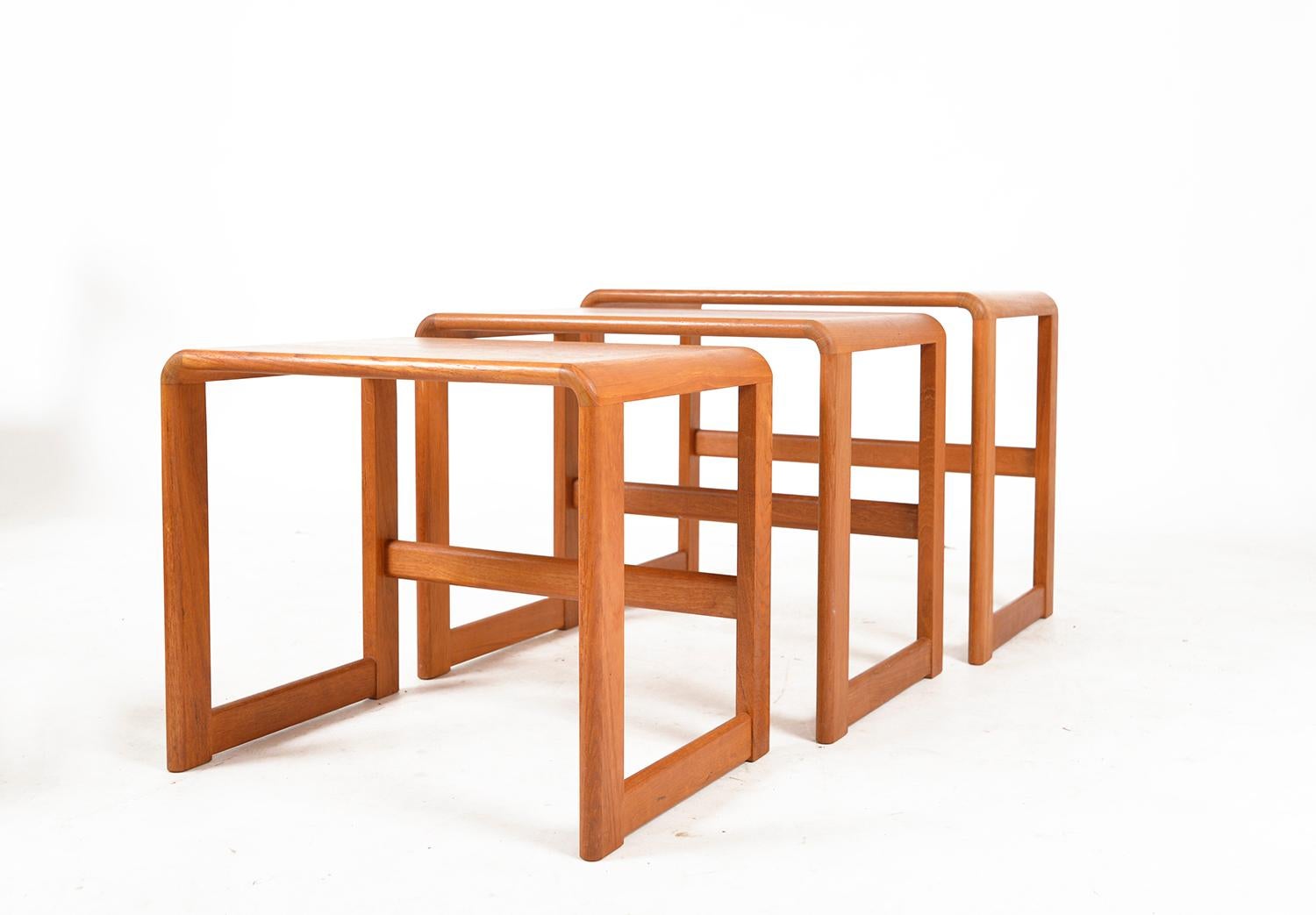 Midcentury Teak Nesting Occasional Tables by O'Donnell Design Irish 1970s Danish For Sale 6