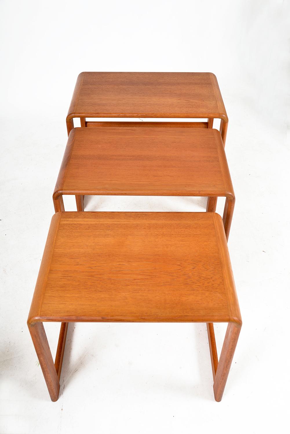 Midcentury Teak Nesting Occasional Tables by O'Donnell Design Irish 1970s Danish For Sale 7