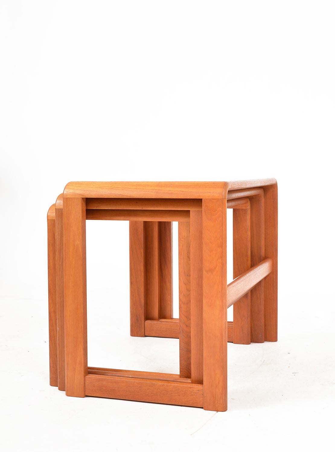 20th Century Midcentury Teak Nesting Occasional Tables by O'Donnell Design Irish 1970s Danish For Sale
