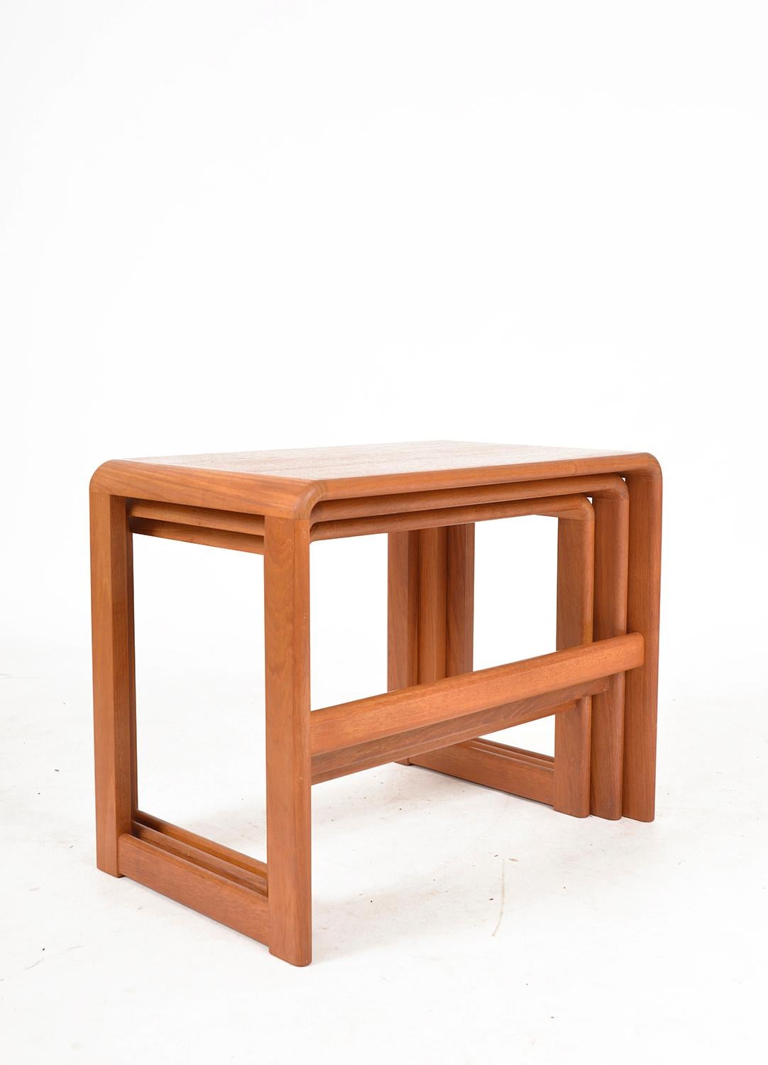 Midcentury Teak Nesting Occasional Tables by O'Donnell Design Irish 1970s Danish For Sale 1