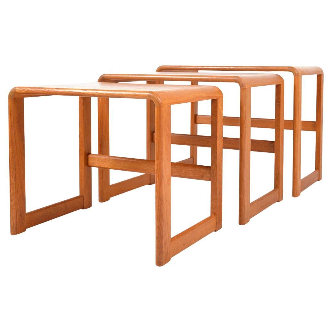 Midcentury Teak Nesting Occasional Tables by O'Donnell Design Irish 1970s Danish