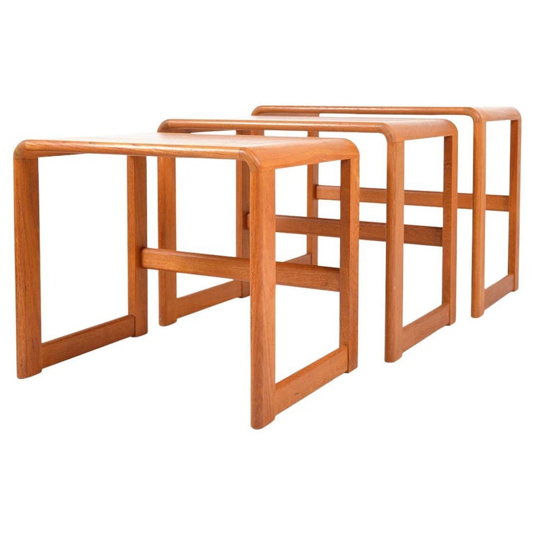 Midcentury Teak Nesting Occasional Tables by O'Donnell Design Irish