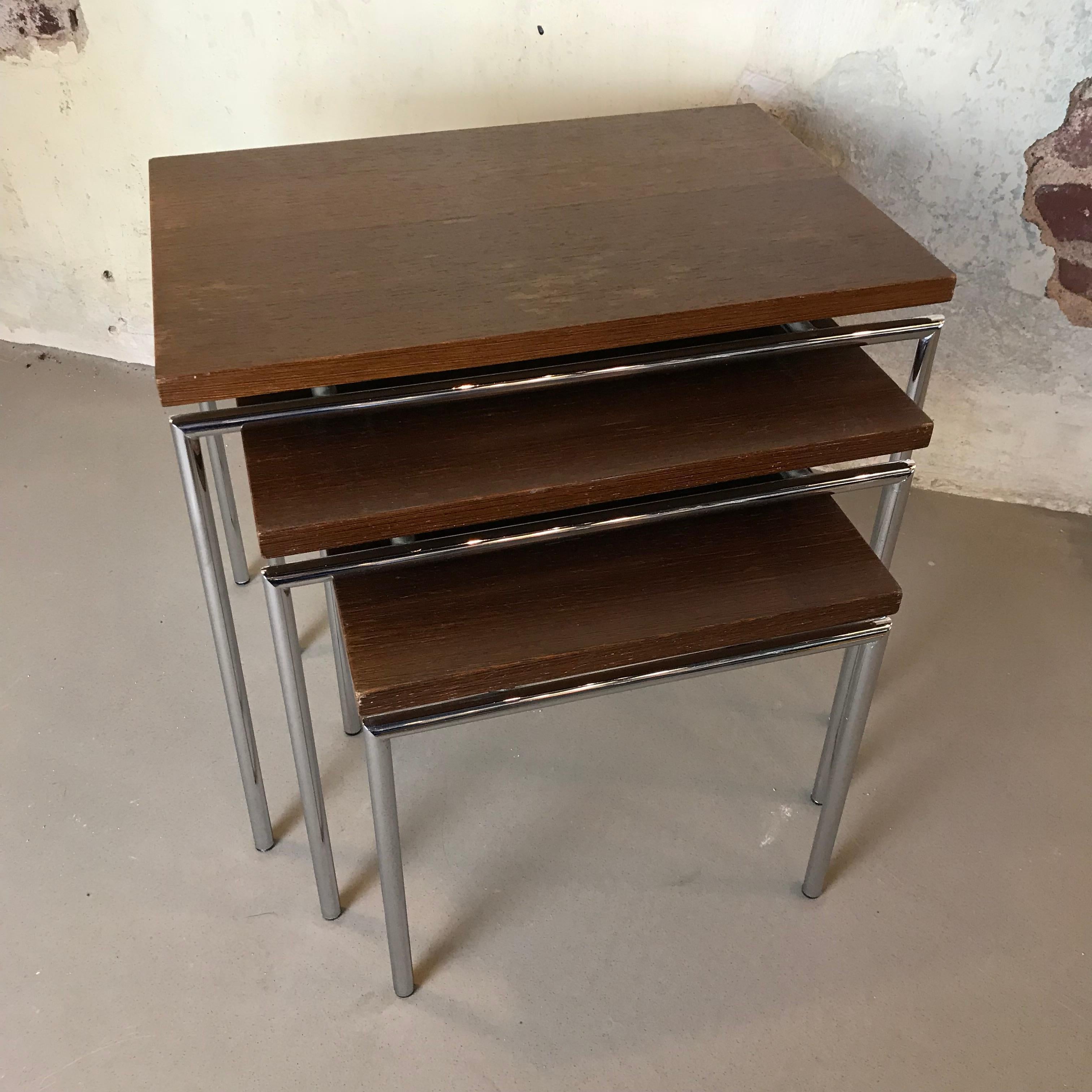 Dutch Midcentury Teak Nesting Tables by Cees Braakman for Pastoe, 1950s For Sale