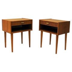 Midcentury Teak Night / Side Table Pair from Sweden, 1950-1960s